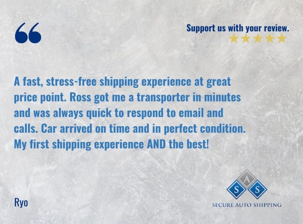 Secure Auto Shipping Fast, Stress Free Experience